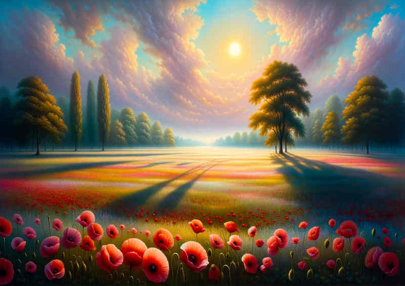 Mystical Meadow depicting a vast calm meadow | Metal Poster