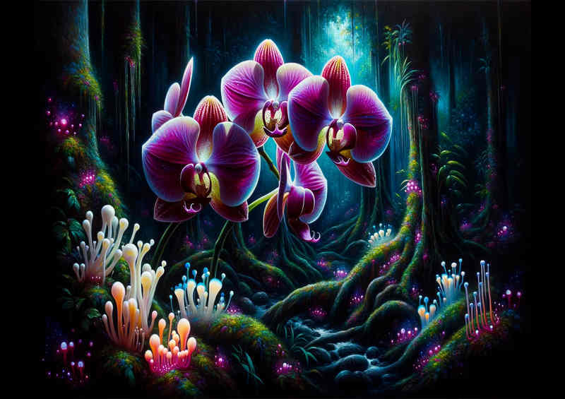 Orchid Obscurity their vivid colors standing out starkly | Canvas