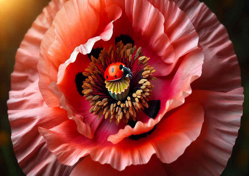 Playfulness a close up of a poppy its intricate details | Canvas