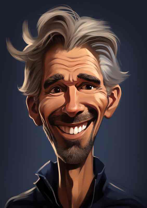 Caricature of Damon Hill F1 driver | Poster