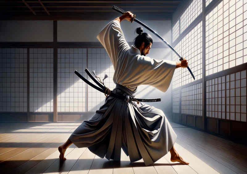 Blade Ballet a samurai practicing | Canvas