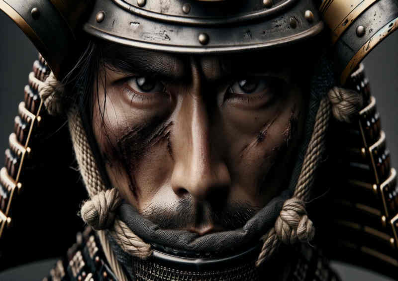 Face of Feudal a samurai warrior | Di-Bond