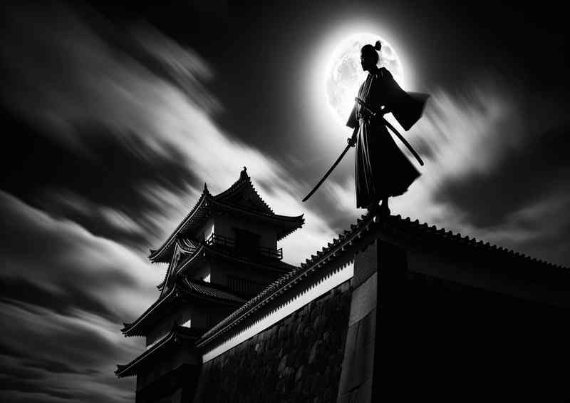 Silent Sentinel a samurai standing guard | Poster