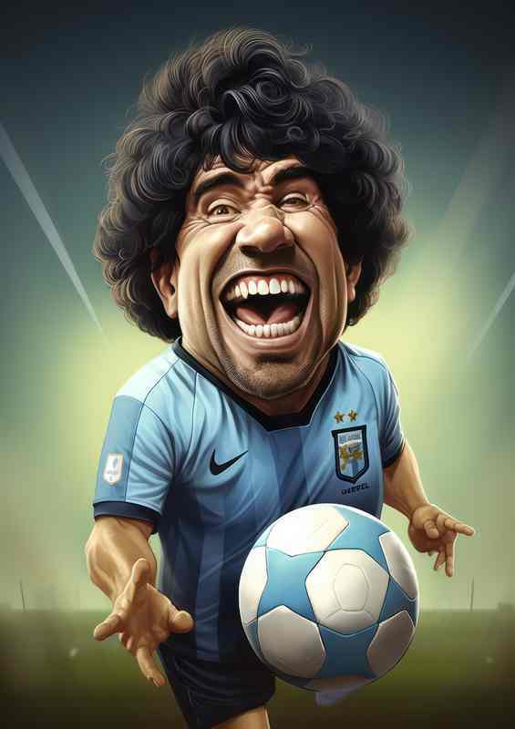 Caricature of Diego Maradona | Poster