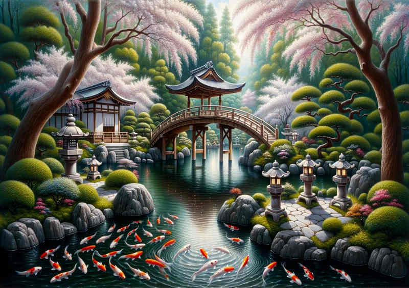 Tranquil Teien a traditional Japanese garden | Poster