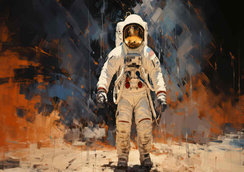 Astronaut standing in space painted style | Canvas