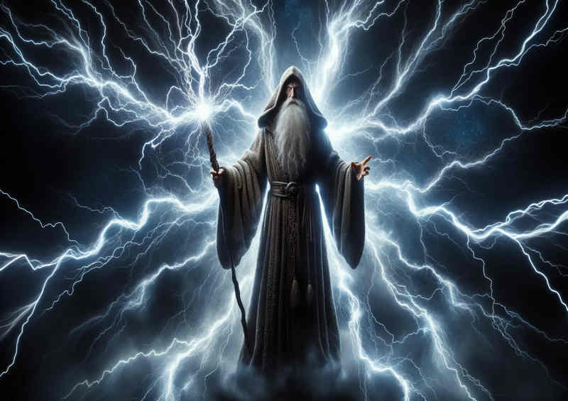 Sorcerers Storm depicting a wizard in ancient robes | Poster