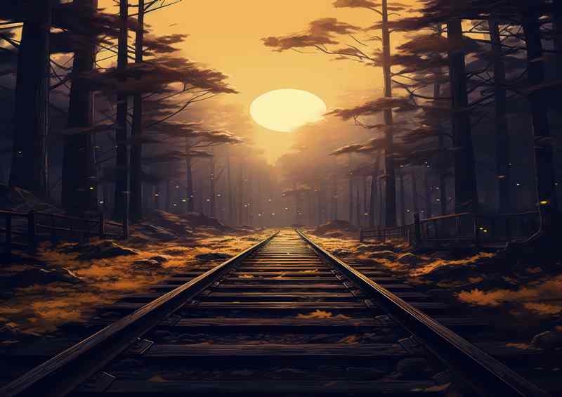 Evening Sun Railroad Tracks - Di-Bond