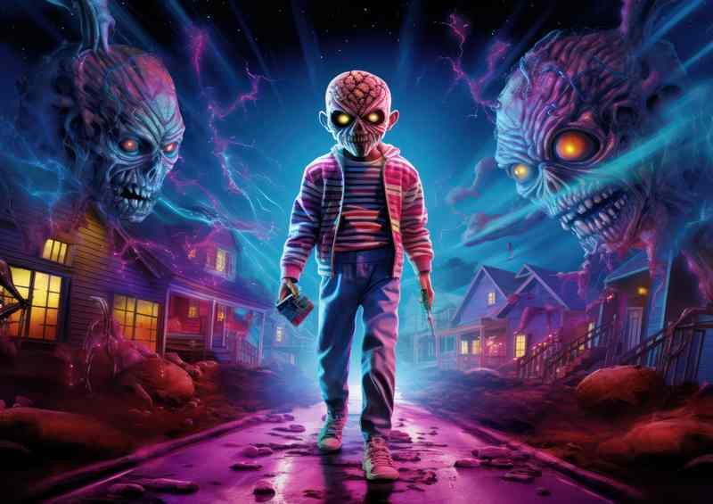 Freddy Nightmares Boy Walking Down Street | Di-Bond