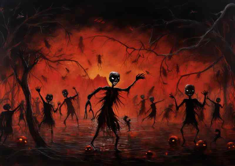 Halloween zombies dancing at the disco | Poster