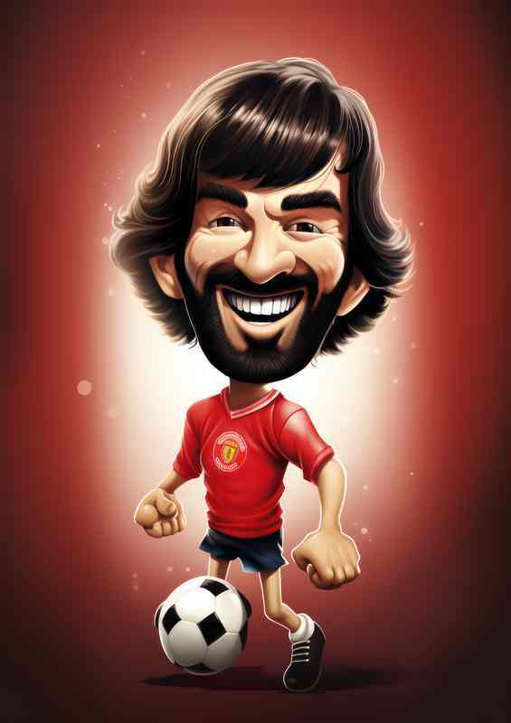 Caricature of George best on the ball | Canvas