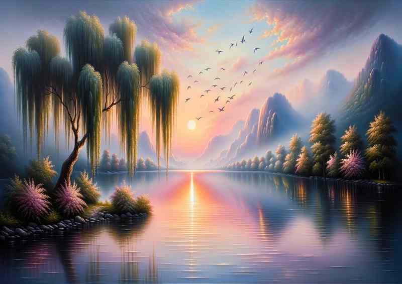 Elegant Enchantment a serene lakeside | Poster