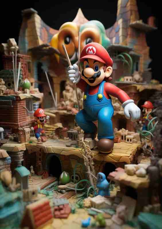 Mario bros hyper neo plasticine style art | Poster