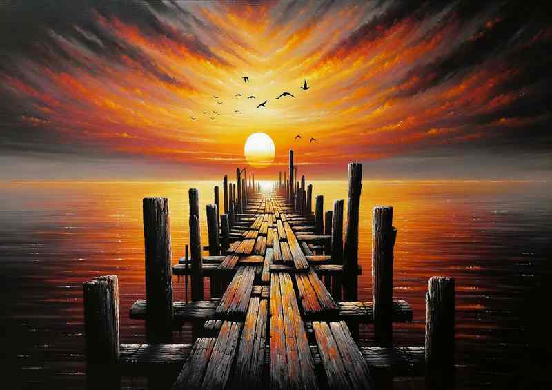 Twilight Tranquillity a jetty | Di-Bond