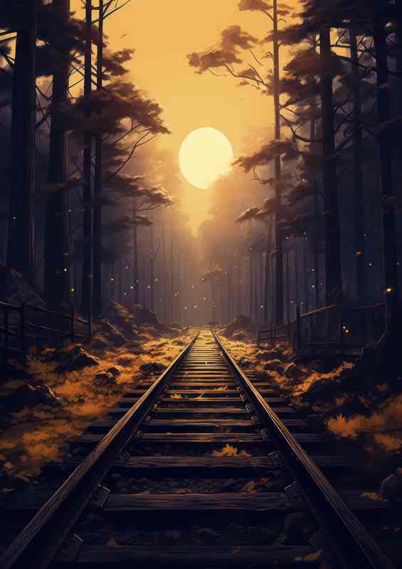 Sunset Tracks Poster