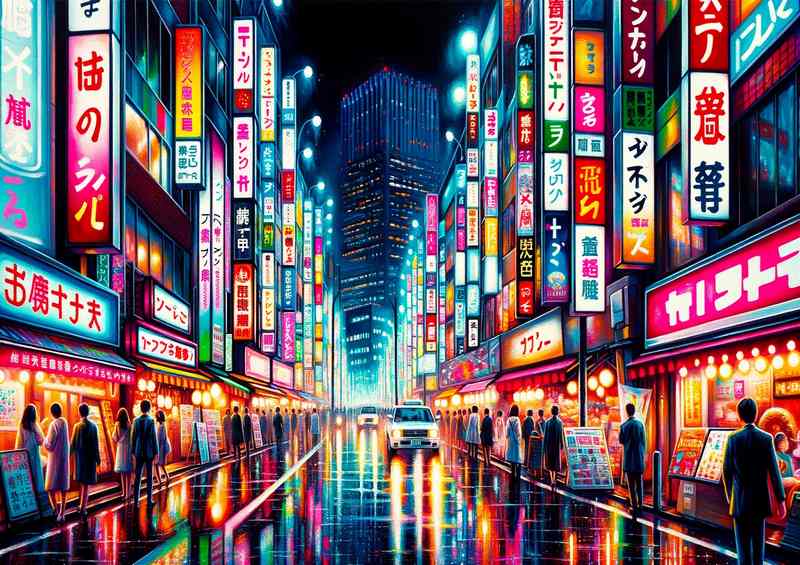 Neon Nirvana of Tokyos bustling streets | Di-Bond