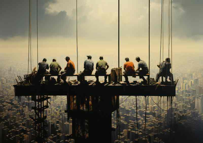 Workers On the Edge Of A Skyscraper In New York | Poster