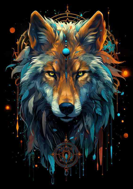 The Wolf And the dreamcatcher | Canvas