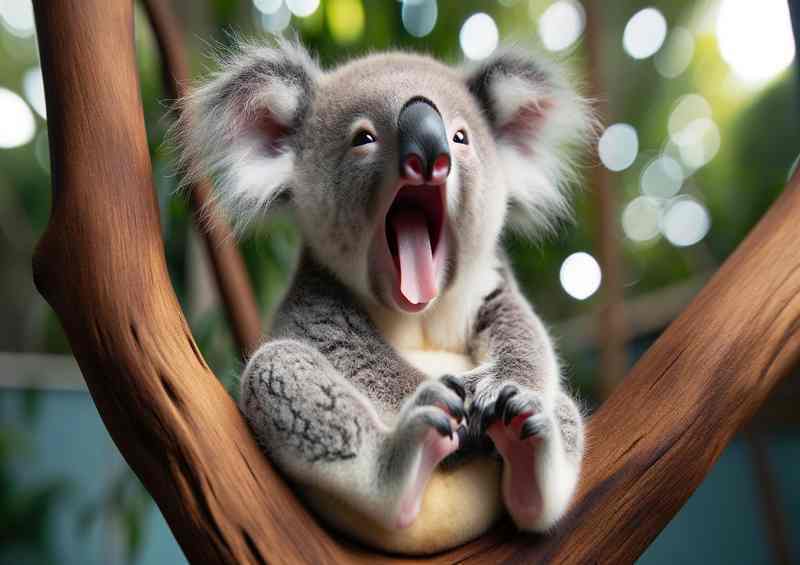 Aussie Koala Yawning | Metal Poster