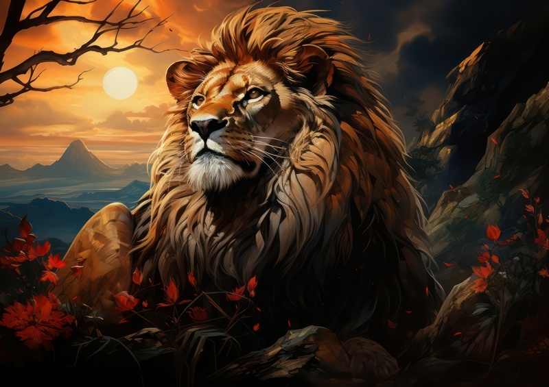 Lion Looking magnificent basking in the sun | Di-Bond