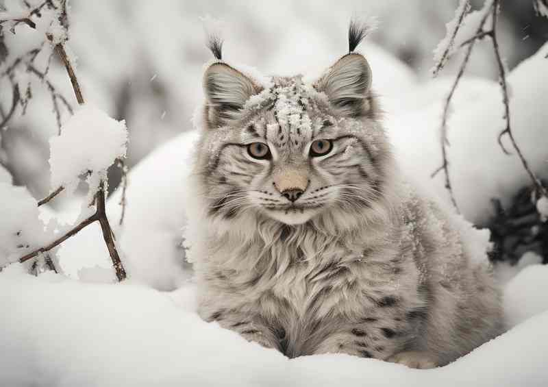 Lynx in Winter Snow | Poster