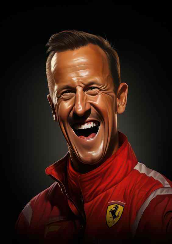 Caricature of Michael Schumacher racing driver | Di-Bond