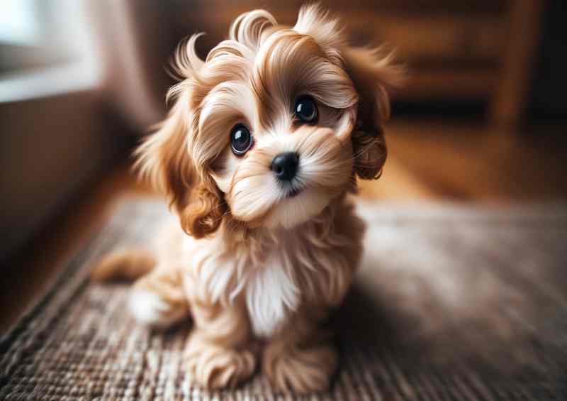 Puppy Perfection a fluffy puppy with big, expressive eyes | Poster