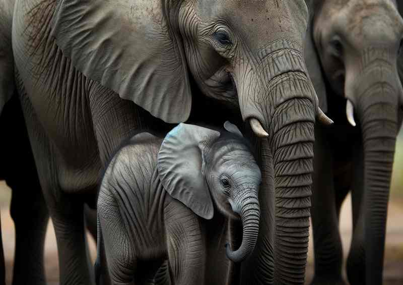Tusker & Calf Poster