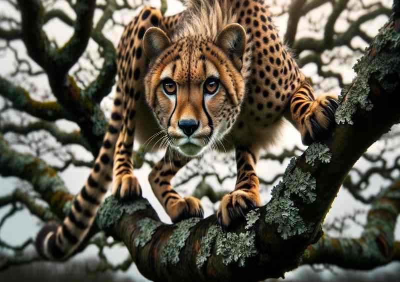 Treetop Hunter the intricate patterns of a cheetahs coat | Canvas
