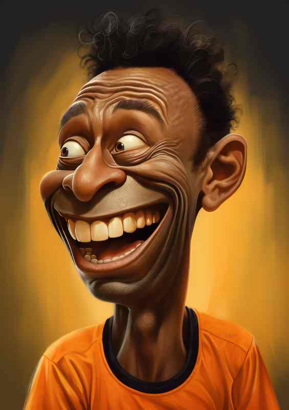 Caricature of Pele the footballer | Poster
