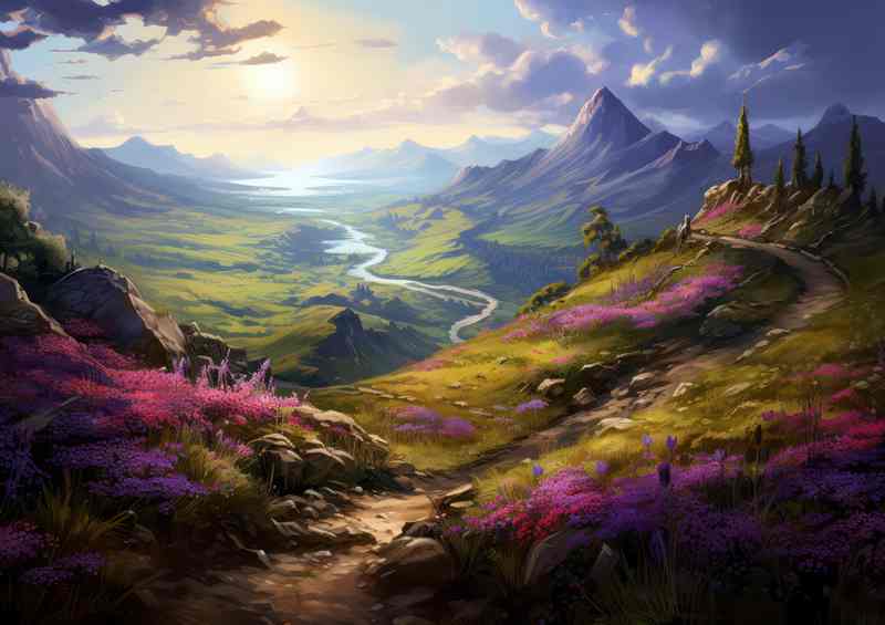 A Trail throughout the green hils and valleys | Canvas