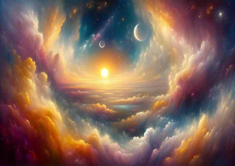 Astral Afterglow a serene space vista | Metal Poster