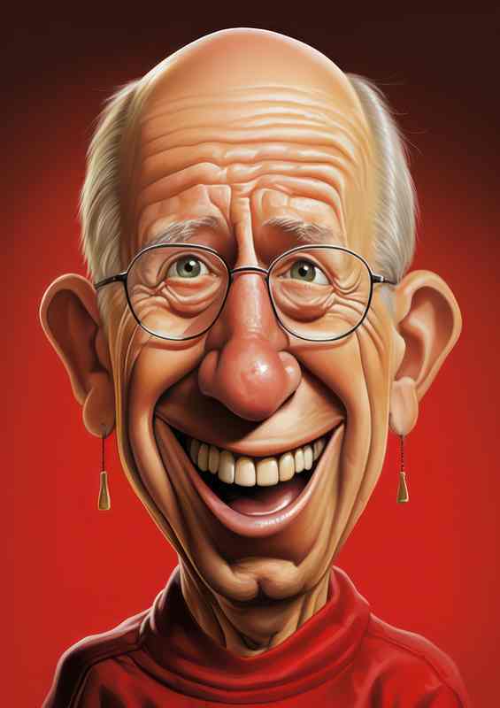 Caricature of Sir Bobby Charlton | Metal Poster