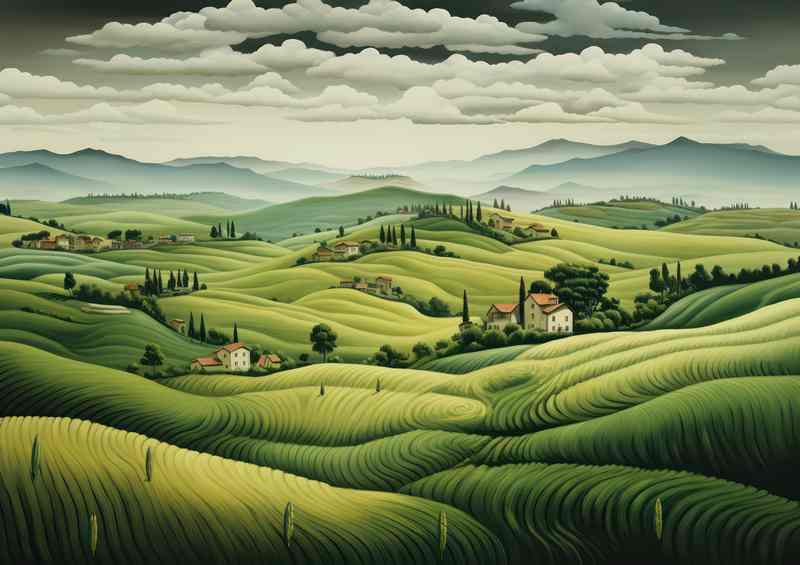 Iddilic view of the rolling country fields | Poster