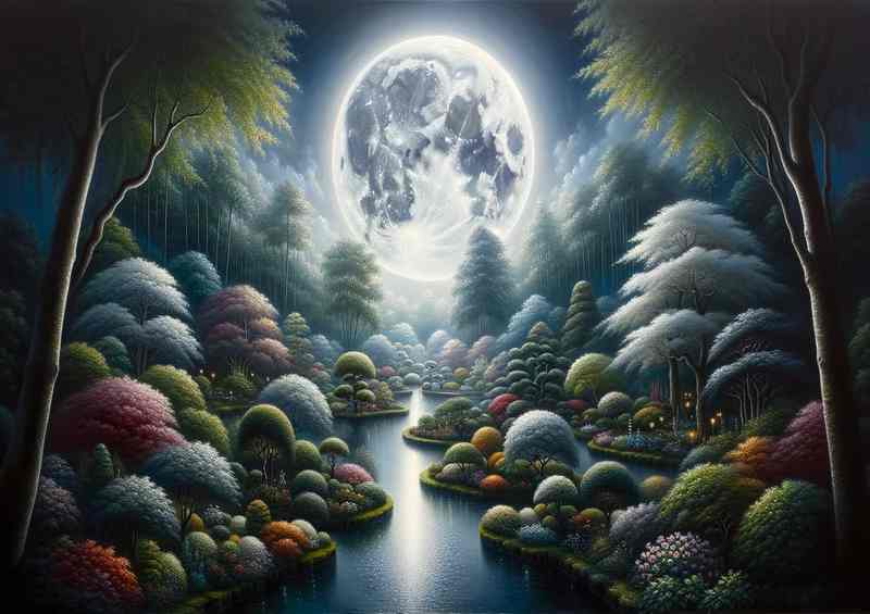 Moonlit Magnificence a sprawling garden | Di-Bond