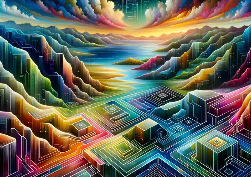 Terraform Terrain a futuristic landscape | Poster