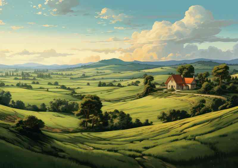 View Across the valley fields | Di-Bond