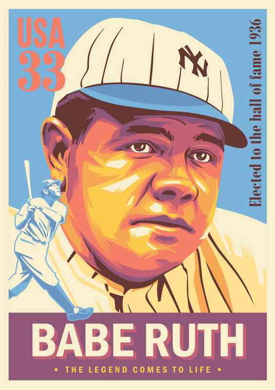 Babe ruth baseball | Metal Poster