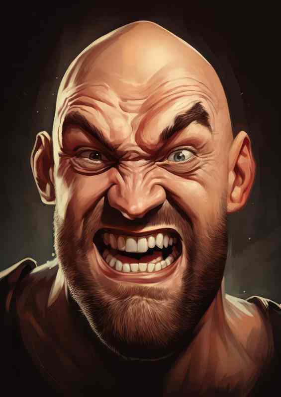Caricature of Tyson fury the worlds greatest boxing fighter | Poster
