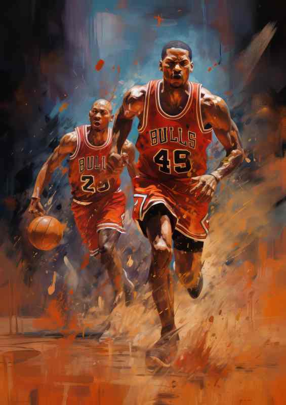 Chicago bulls player in motion basketball | Poster