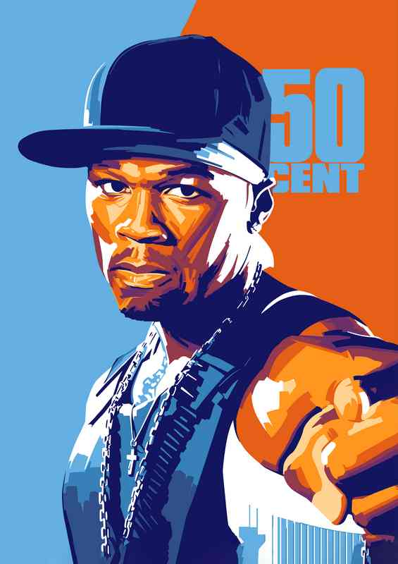 Fiddy Cent with baseball cap | Canvas
