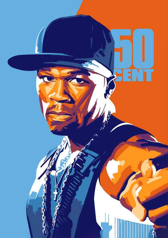 Fiddy Cent with baseball cap | Di-Bond