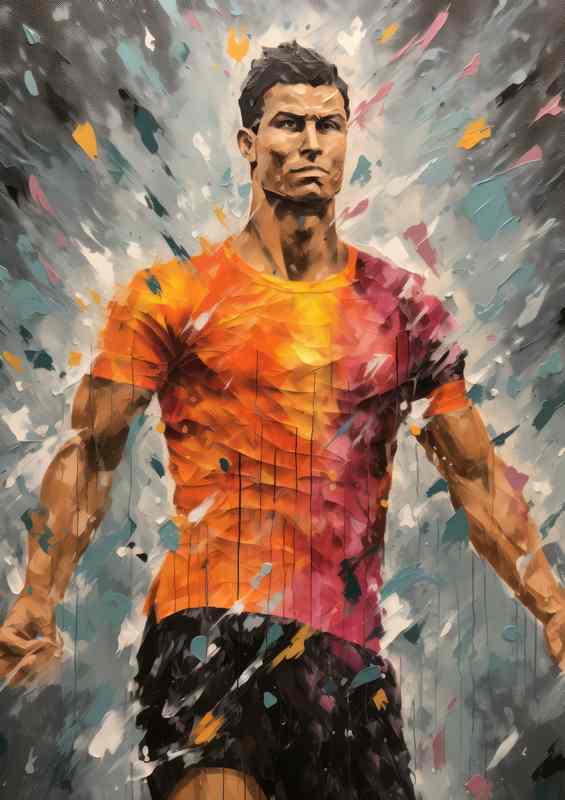 Cristiano Ronaldo Footballer in the style of painted art | Poster