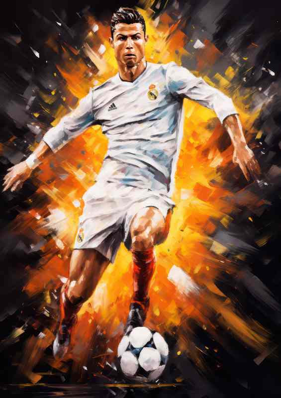 Cristiano Ronaldo Footballer painted art | Canvas