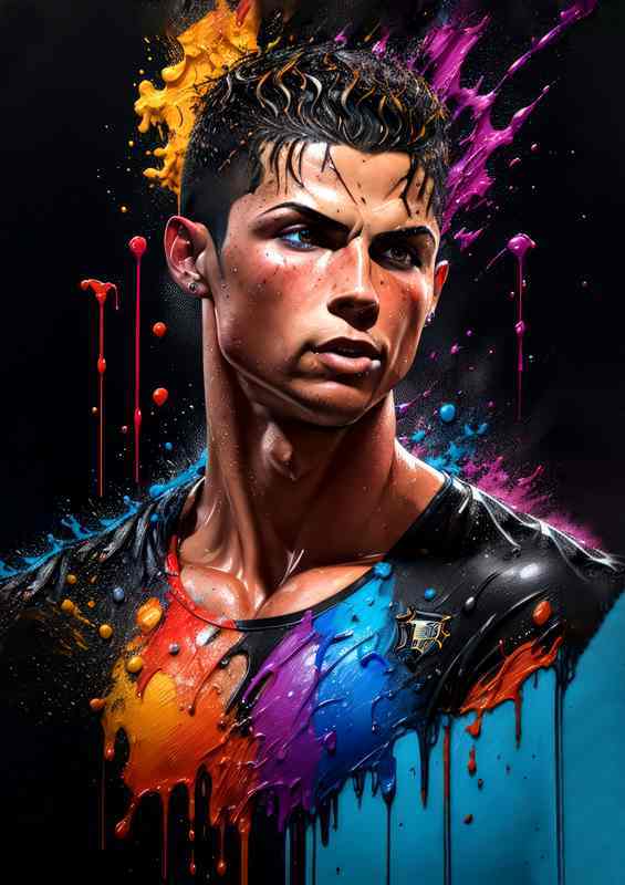 Cristiano Ronaldo splash art sport | Canvas