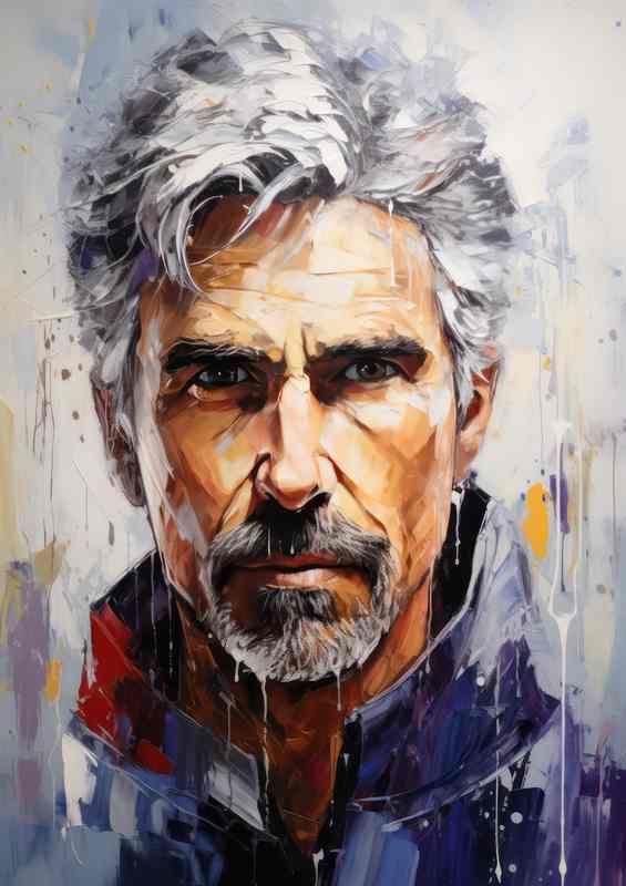 Damon Hill Formula one racing driver painted style art | Poster