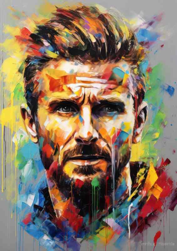 David Beckham Footballer in the style of splash art | Poster