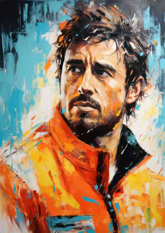 Fernando Alonso Formula one racing driver portrait | Di-Bond