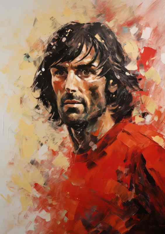 George Best Footballer golden boots | Metal Poster