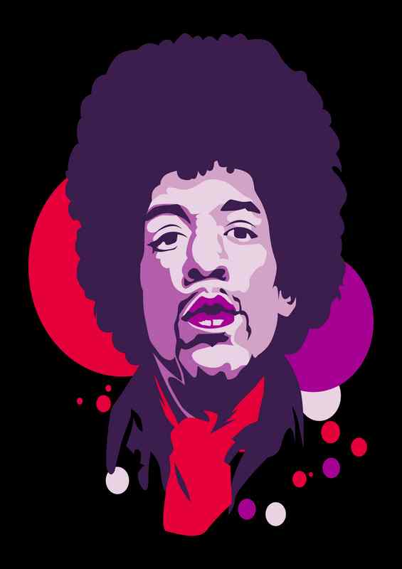 jimmi hendrix retro | Metal Poster